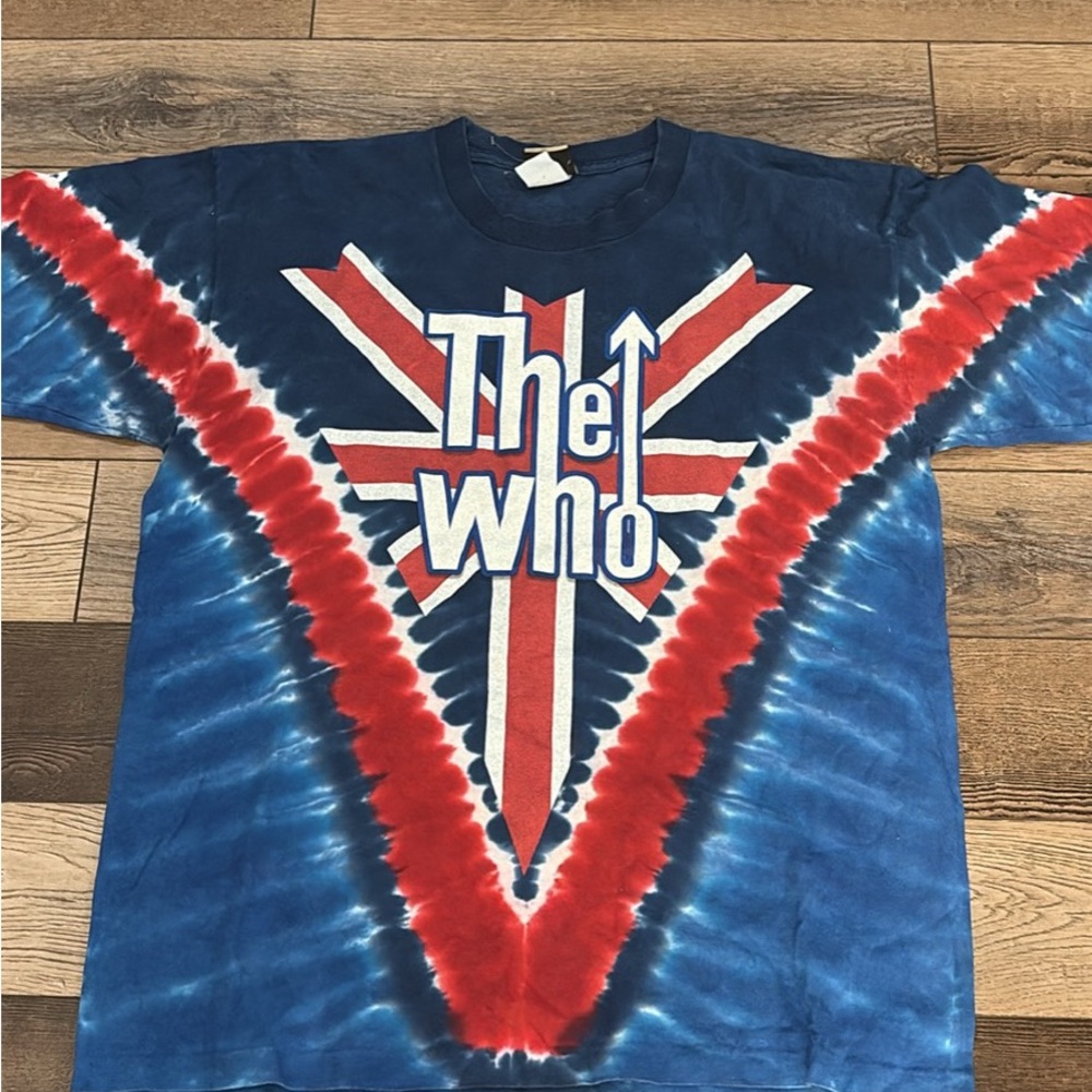 Vintage Rock Band The Who Tie-Dye Band Tee - Red, White & Blue